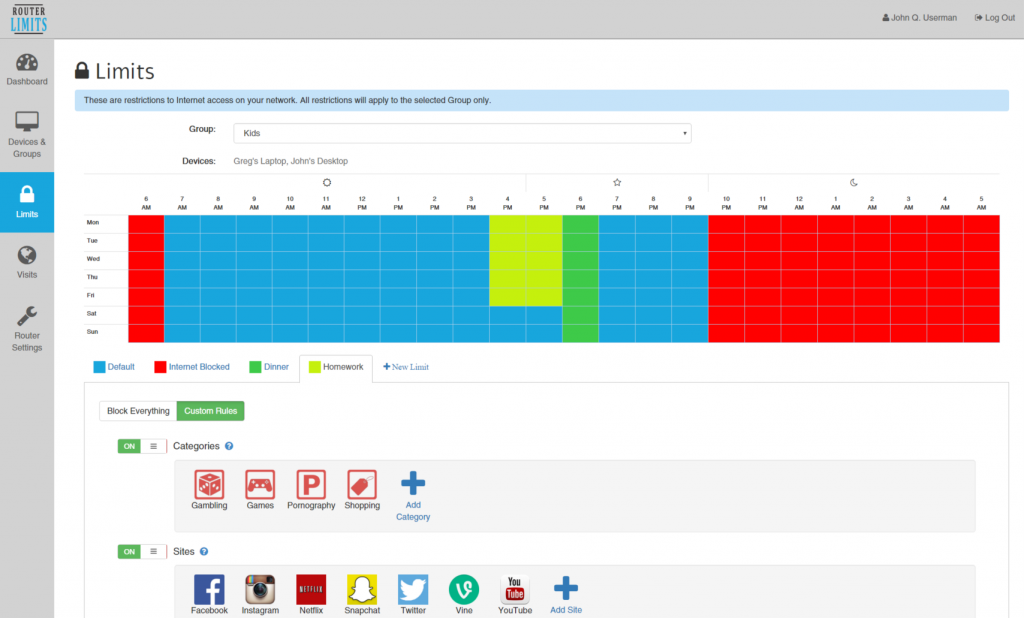 Router Limits Manage Screen Time Family Safe